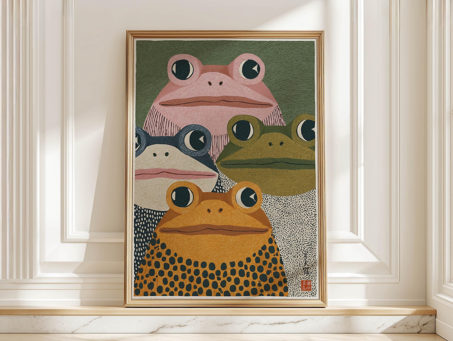 Modern Japanese Frog Art Print - Japanese Lifestyle recension och pris